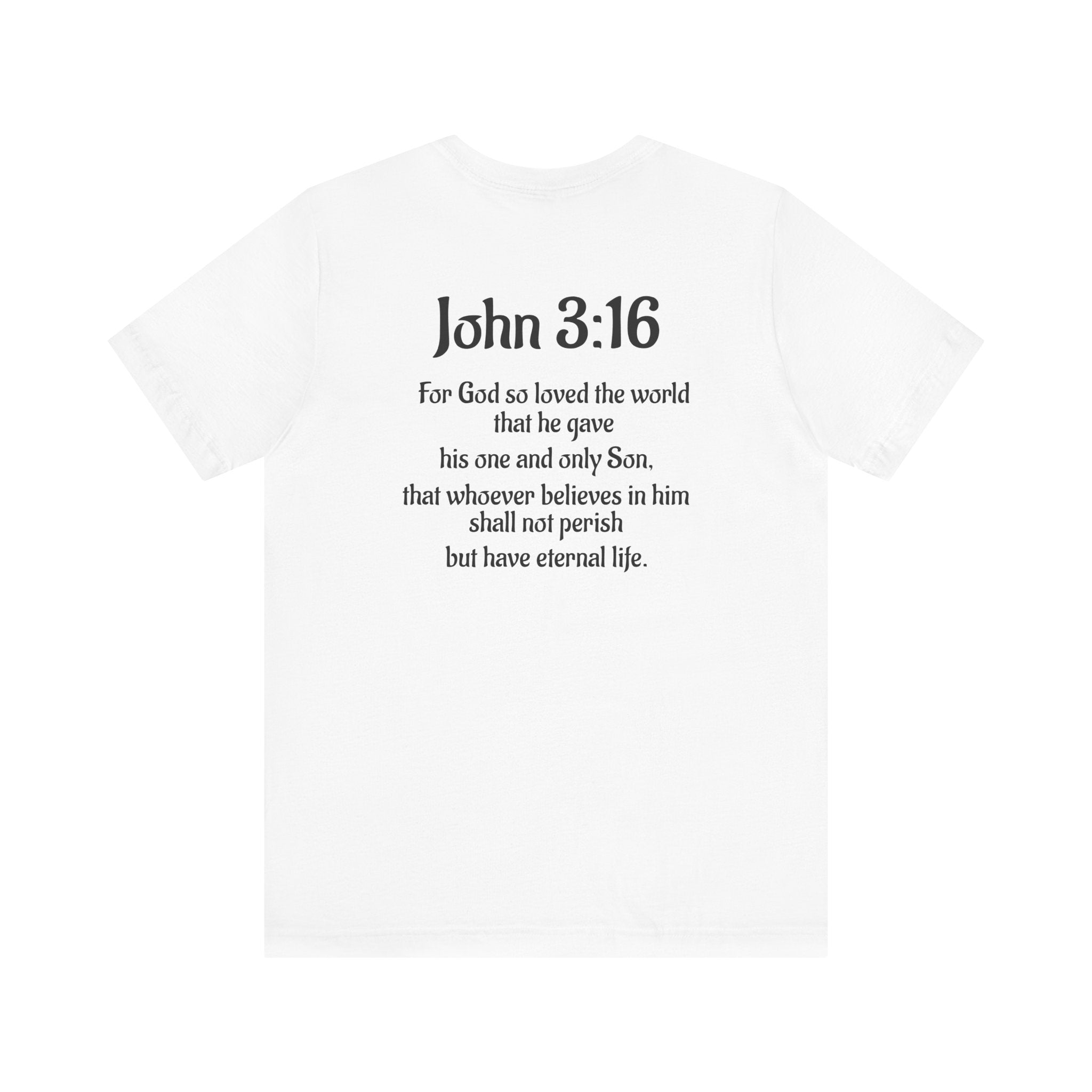 Faith-Inspired Unisex Short Sleeve Tee with John 3:16