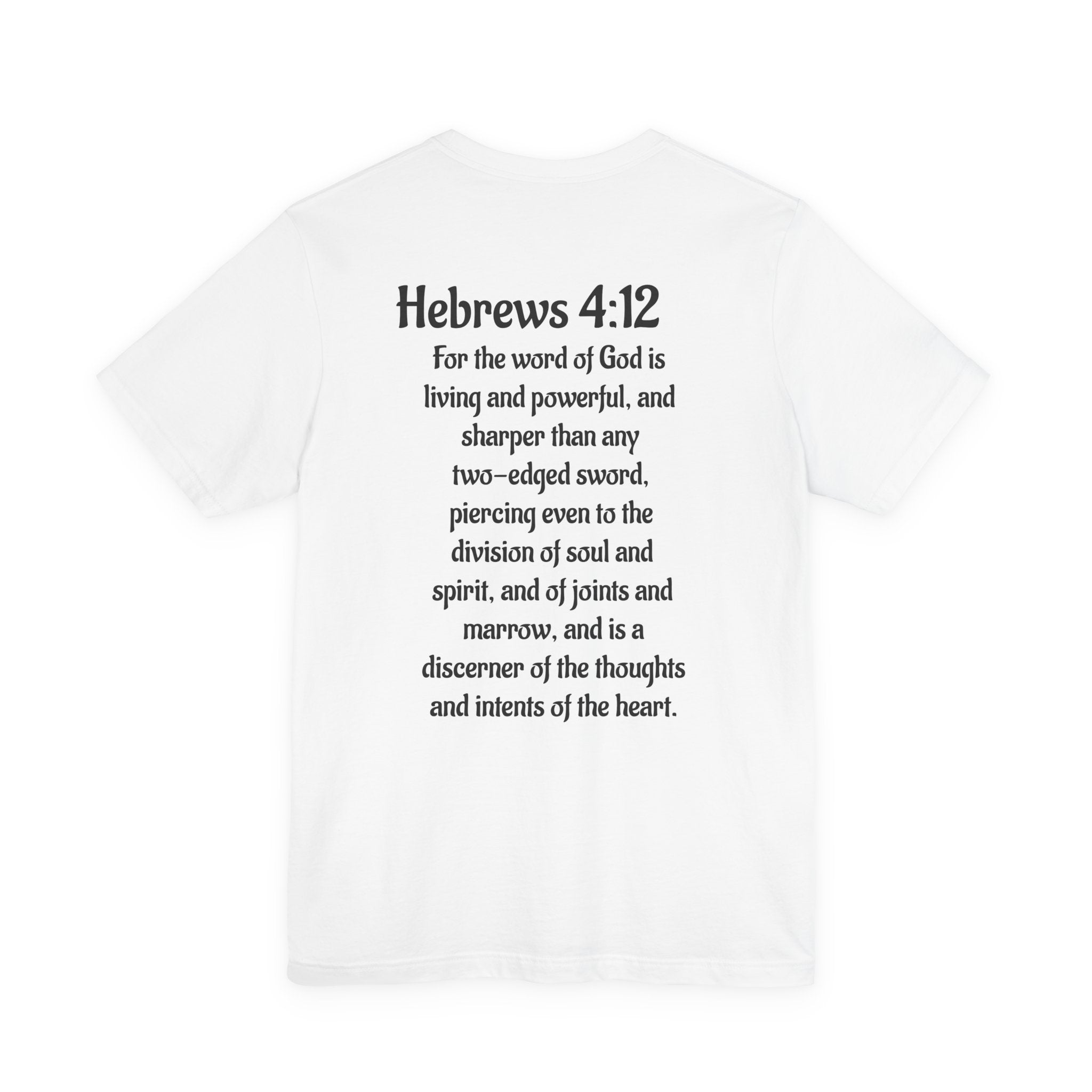 Inspirational Bible Verse Tee - Hebrews 4:12 Unisex Jersey Short Sleeve T-Shirt