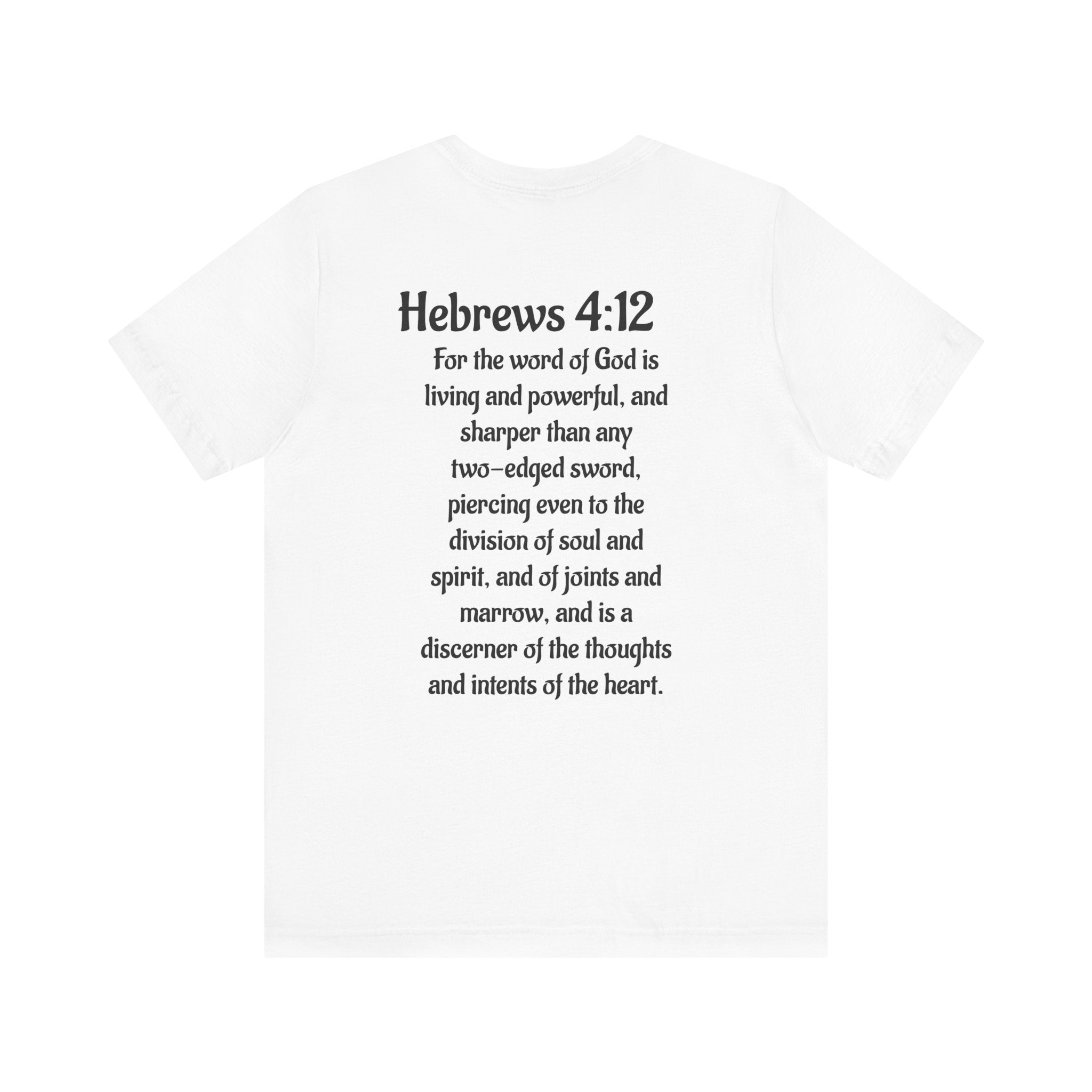 Inspirational Bible Verse Tee - Hebrews 4:12 Unisex Jersey Short Sleeve T-Shirt